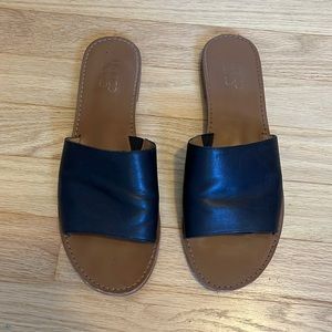 Franco Sarto Black Leather Slides
